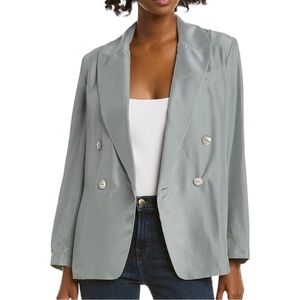 Vince NEW Drapey Silky Blazer Sea Stone Size 10 Sea Foam Green